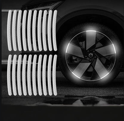 Autocollants décoratifs réfléchissants pour roues de voiture, autocollants d'avertissement de sécurité nocturne 