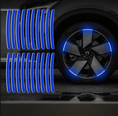 Autocollants décoratifs réfléchissants pour roues de voiture, autocollants d'avertissement de sécurité nocturne 