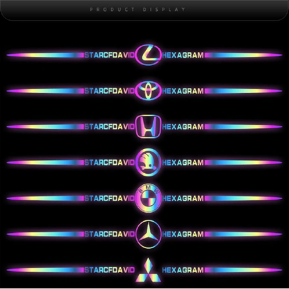 3D Colorful laser reflective car sticker 4PCS