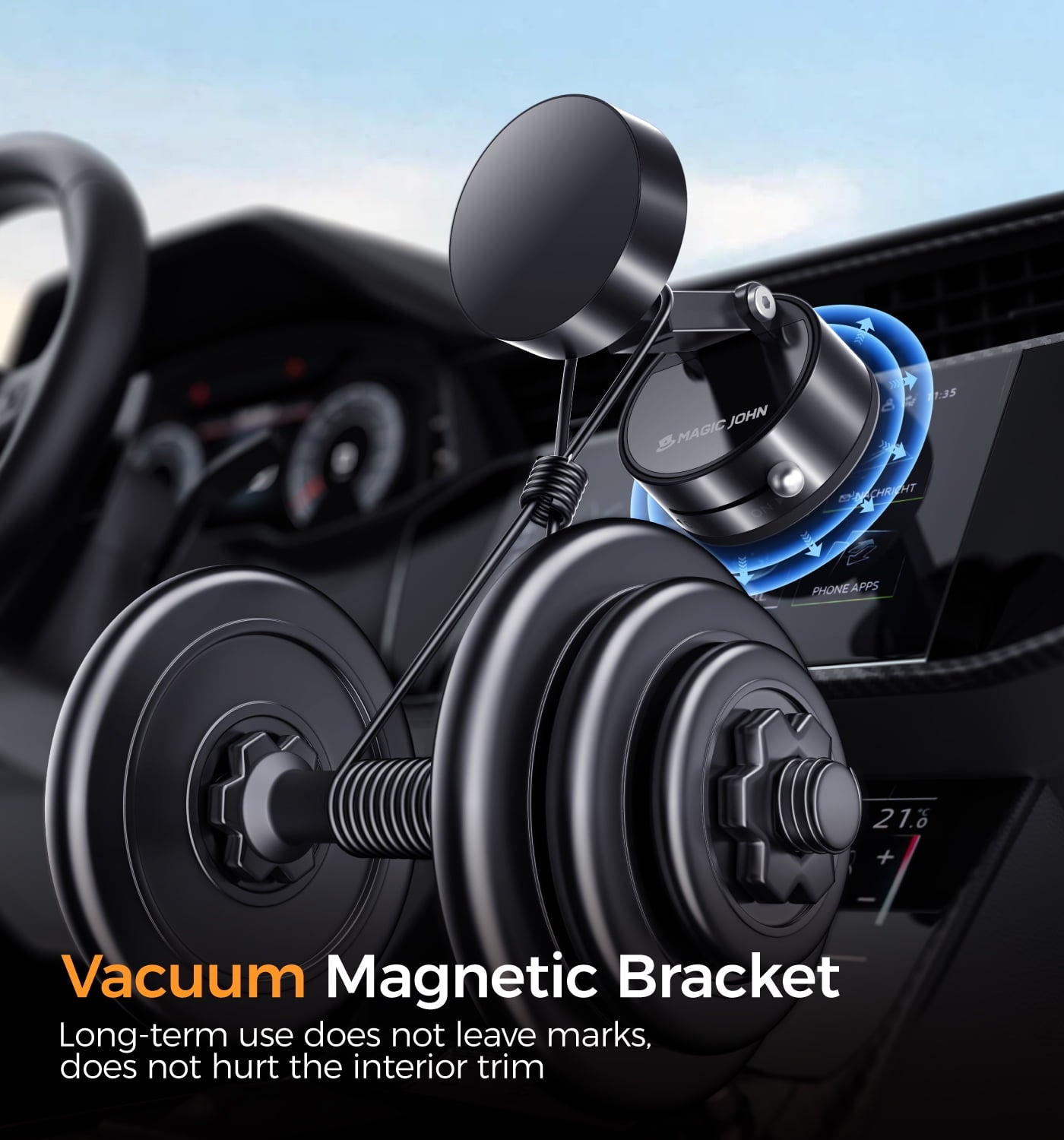Magnetic Vacuum Suction Cup Car Mount