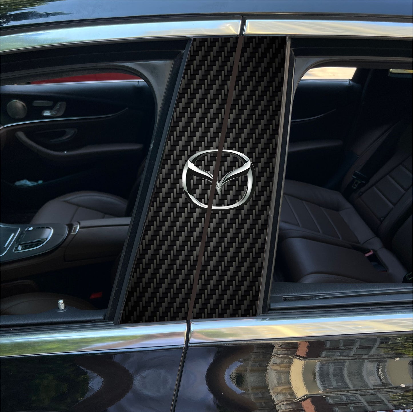 Autocollants pour colonne centrale de voiture (logo de voiture personnalisé) 25 x 50 cm