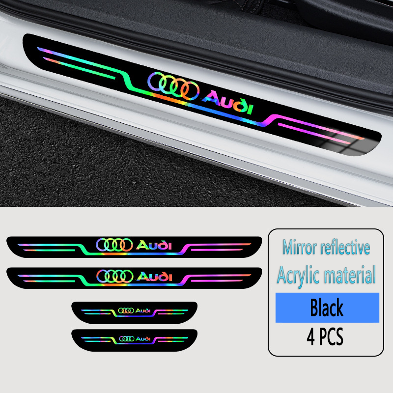 2025 Hot Sale ✨50% OFF ✨Acrylic Laser Car Anti-Fouling Door Sill Strips🎉4pcs🎉