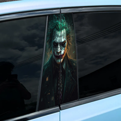 Autocollant Joker pour pilier central de voiture avec fond noir (2 pièces)