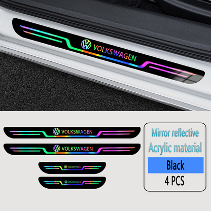 2025 Hot Sale ✨50% OFF ✨Acrylic Laser Car Anti-Fouling Door Sill Strips🎉4pcs🎉