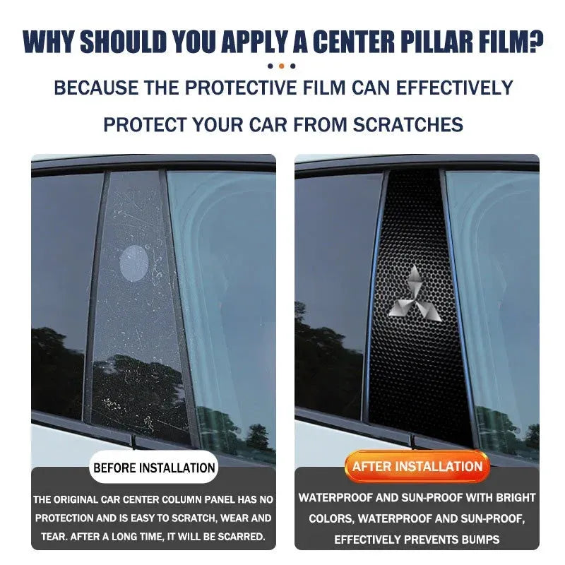 Autocollants pour colonne centrale de voiture (logo de voiture personnalisé) 25 x 50 cm