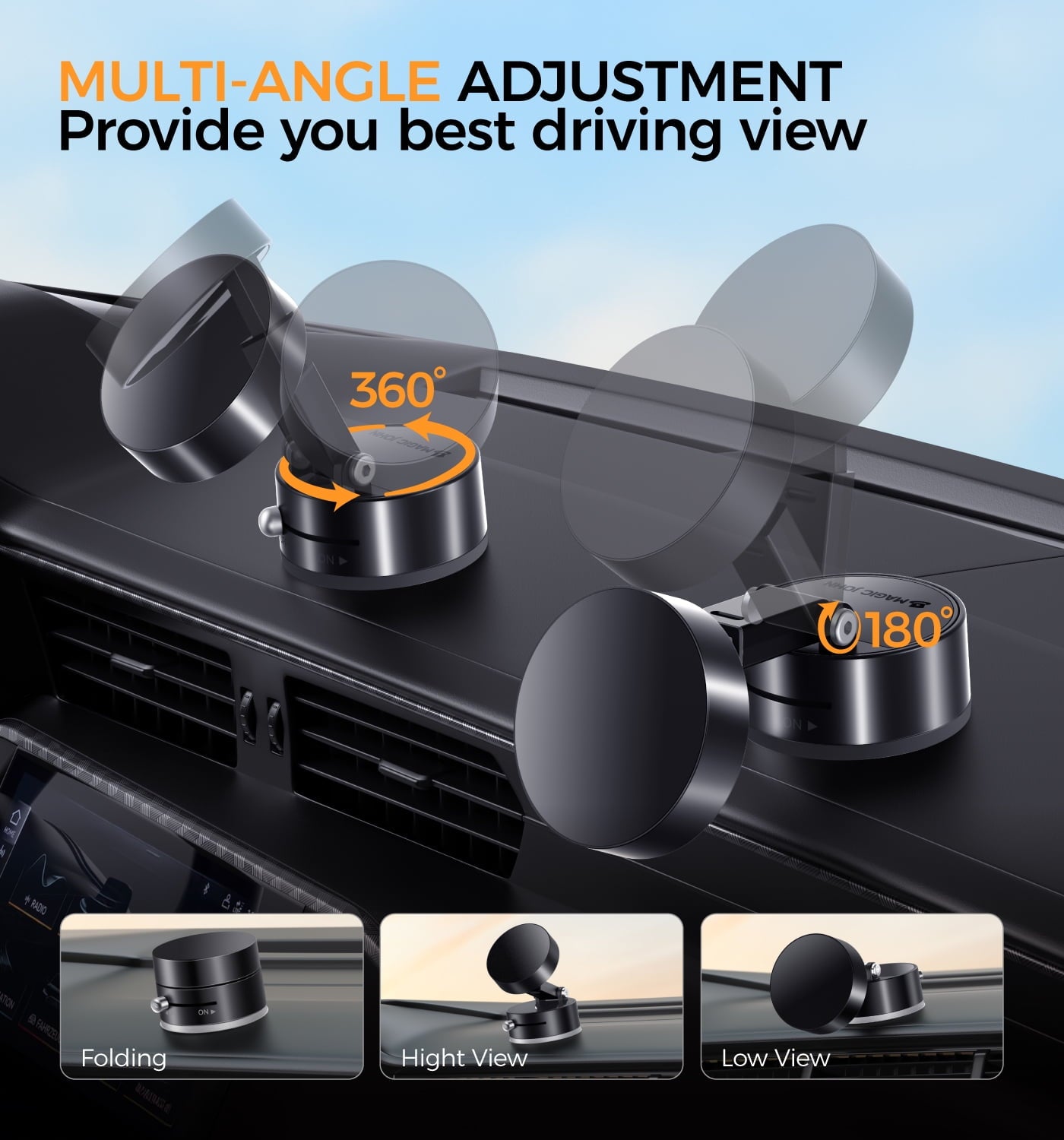 Magnetic Vacuum Suction Cup Car Mount