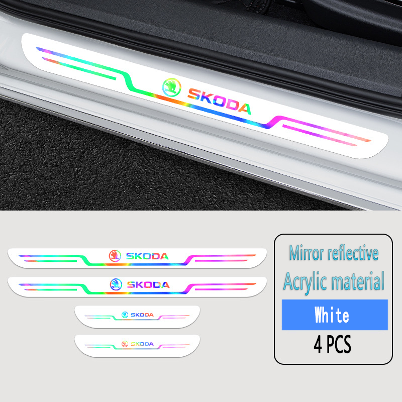 2025 Hot Sale ✨50% OFF ✨Acrylic Laser Car Anti-Fouling Door Sill Strips🎉4pcs🎉