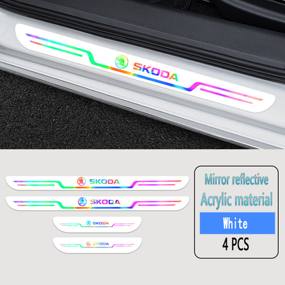 2025 Hot Sale ✨50% OFF ✨Acrylic Laser Car Anti-Fouling Door Sill Strips🎉4pcs🎉