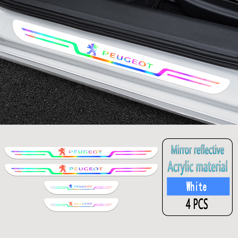 2025 Hot Sale ✨50% OFF ✨Acrylic Laser Car Anti-Fouling Door Sill Strips🎉4pcs🎉