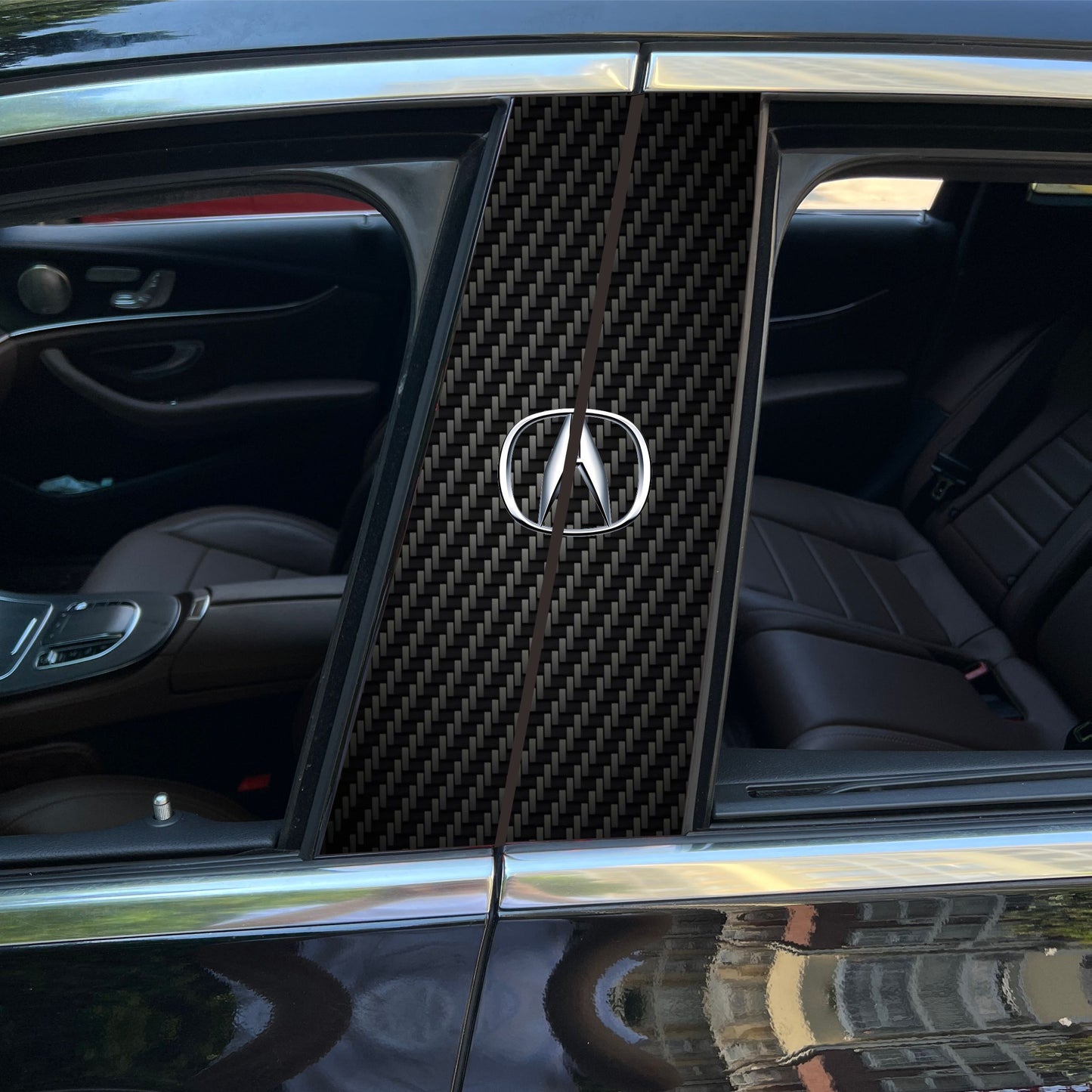 Autocollants pour colonne centrale de voiture (logo de voiture personnalisé) 25 x 50 cm