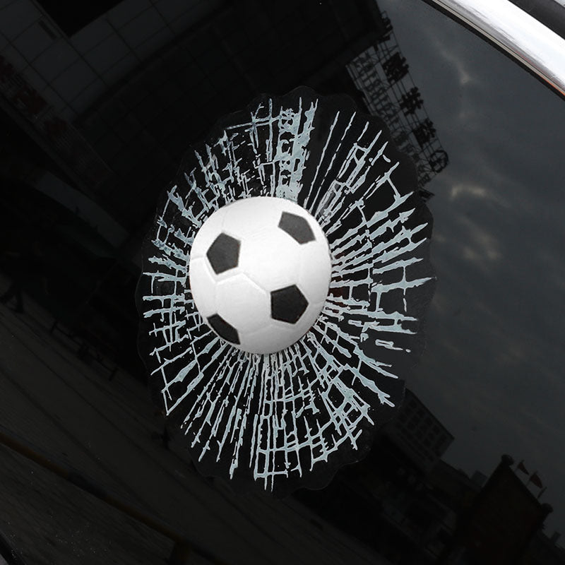 Auto Styling Baseball Fußball Tennis Stereo Zerbrochenes Glas 3D Aufkleber