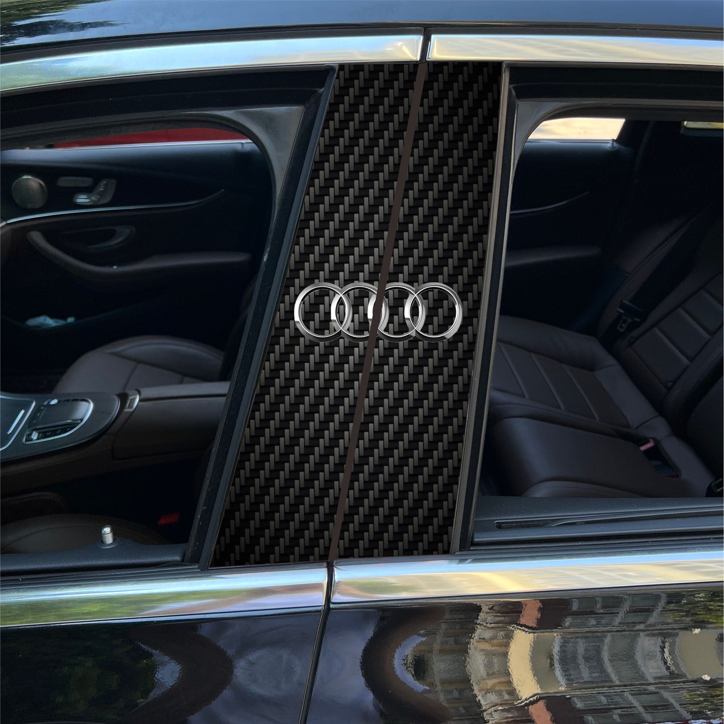 Autocollants pour colonne centrale de voiture (logo de voiture personnalisé) 25 x 50 cm