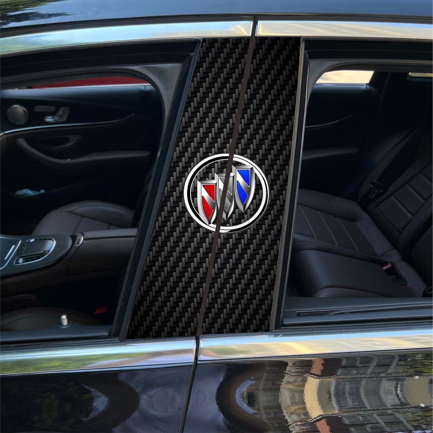 Autocollants pour colonne centrale de voiture (logo de voiture personnalisé) 25 x 50 cm