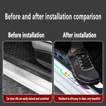 2025 Hot Sale ✨50% OFF ✨Acrylic Laser Car Anti-Fouling Door Sill Strips🎉4pcs🎉