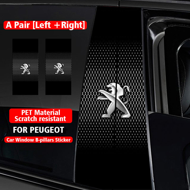 Autocollants pour colonne centrale de voiture (logo de voiture personnalisé) 25 x 50 cm