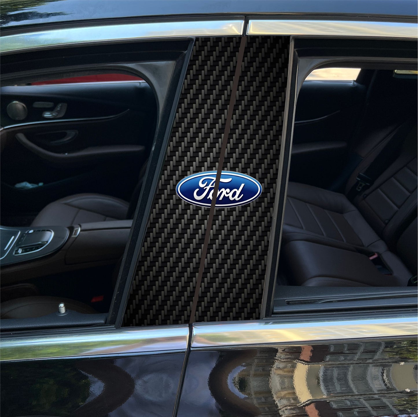 Autocollants pour colonne centrale de voiture (logo de voiture personnalisé) 25 x 50 cm