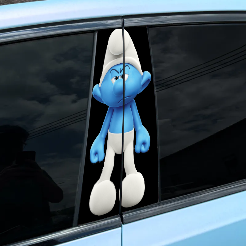 Autocollant pour montant central de voiture (2 pièces) - Schtroumpfs - XC130