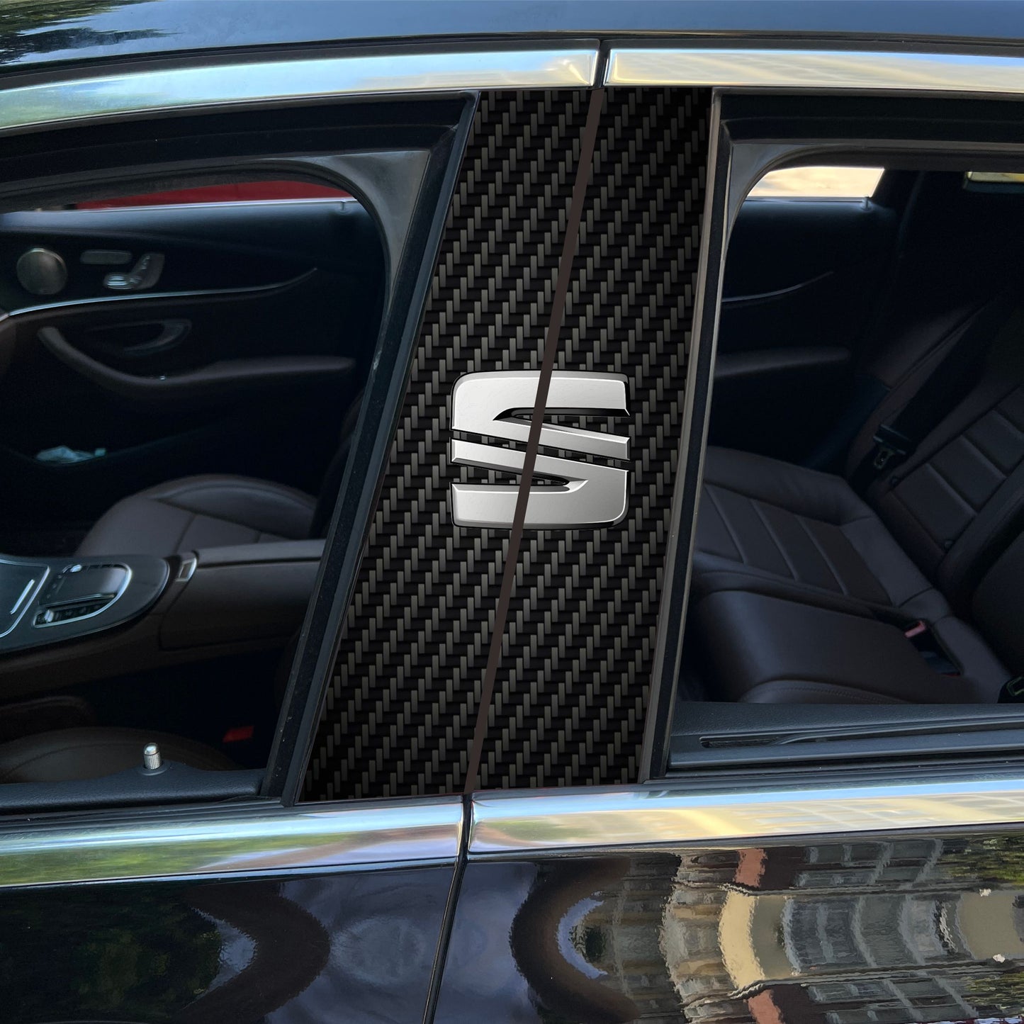 Autocollants pour colonne centrale de voiture (logo de voiture personnalisé) 25 x 50 cm