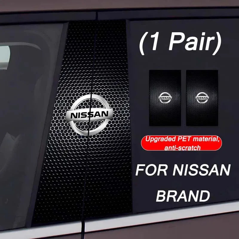 Autocollants pour colonne centrale de voiture (logo de voiture personnalisé) 25 x 50 cm