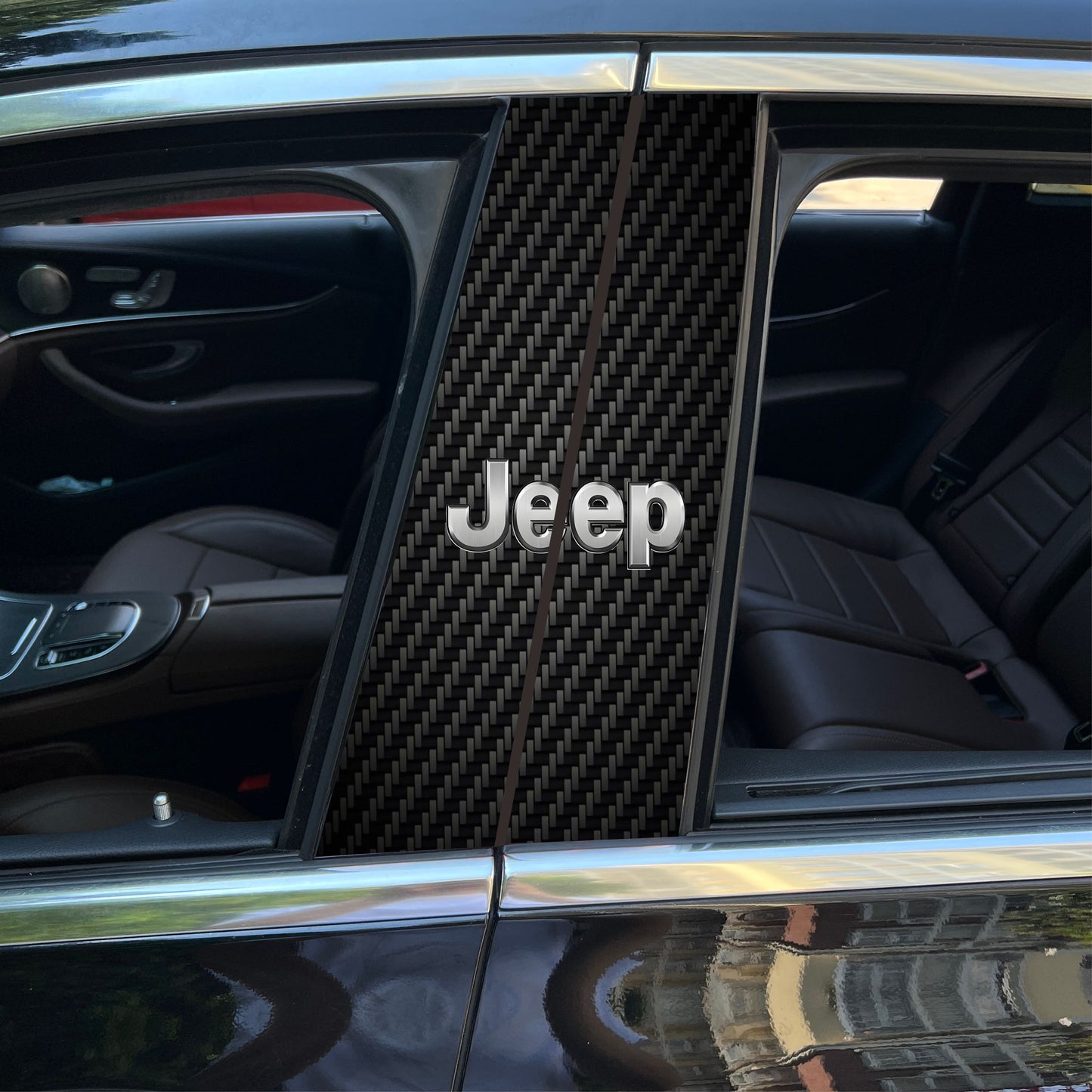 Autocollants pour colonne centrale de voiture (logo de voiture personnalisé) 25 x 50 cm