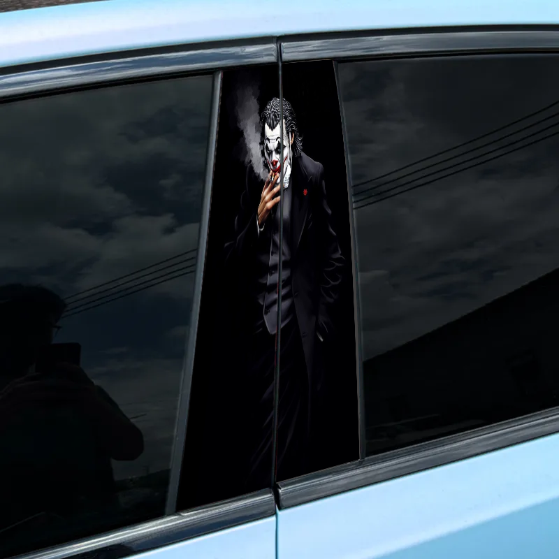 Autocollant Joker pour pilier central de voiture avec fond noir (2 pièces)