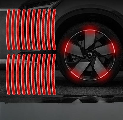 Autocollants décoratifs réfléchissants pour roues de voiture, autocollants d'avertissement de sécurité nocturne 
