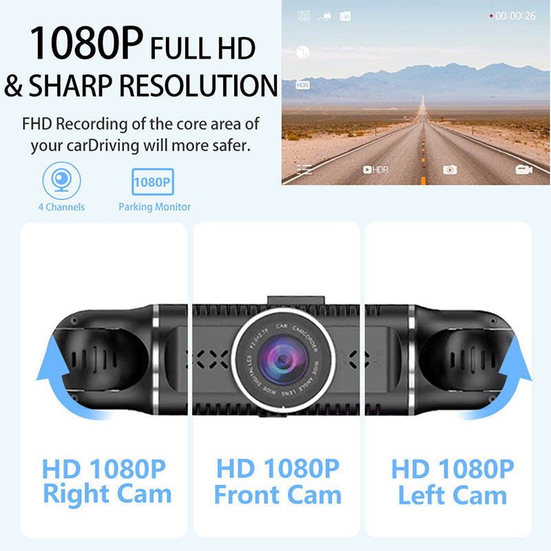 Driving Security  4-Channel 1080P Car Recorder